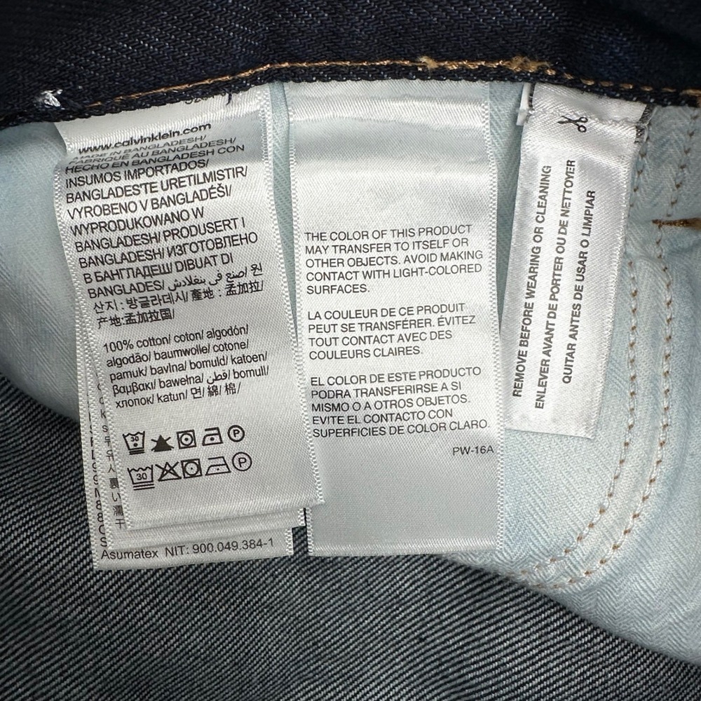 Calvin Klein Jeans Twisted Seam Jean W31 Dark Indigo Organic Cotton Selvedge NEW - Picture 9 of 16